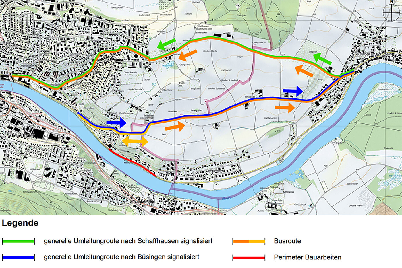 Verkehrsumleitung Rheinhaldenstrasse