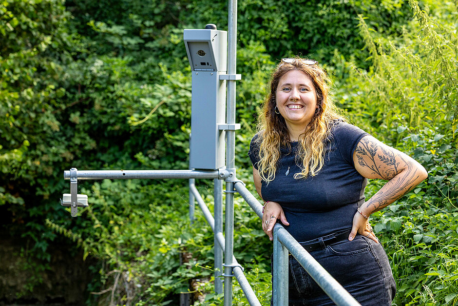 Larissa Pfister mit Radarsensor SH&nbsp;POWER