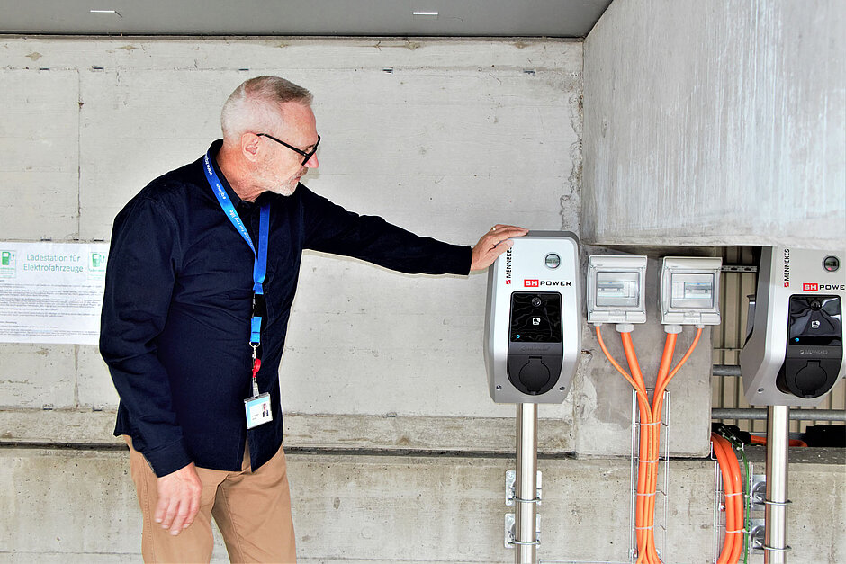 Ladestation bei der Firma Cilag